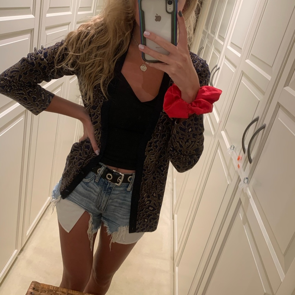 Tory Burch Animal Print Cardigan